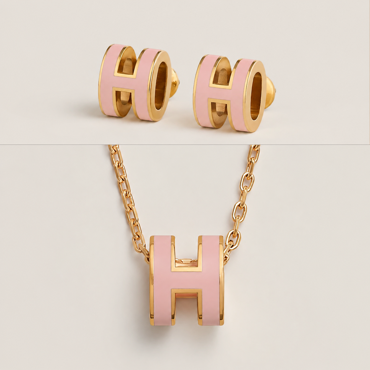 H Pop Pendant Necklace & Earring Set
