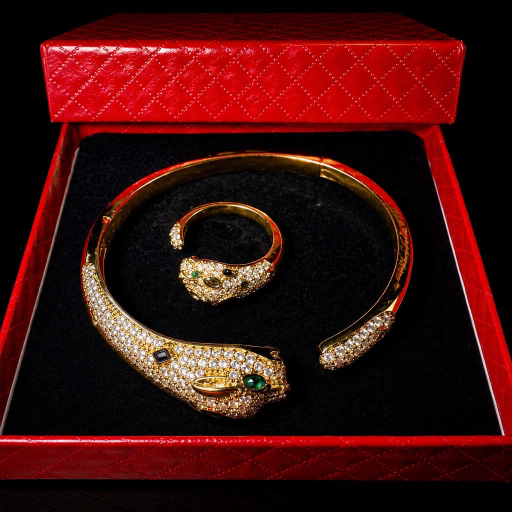 Panther Click Bangle and Ring Set
