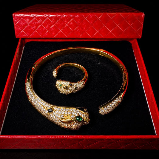 Panther Click Bangle and Ring Set