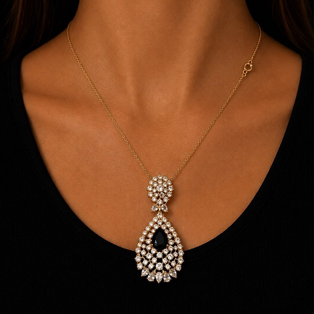 Atlantis Sapphire Set (Necklace and Earrings)