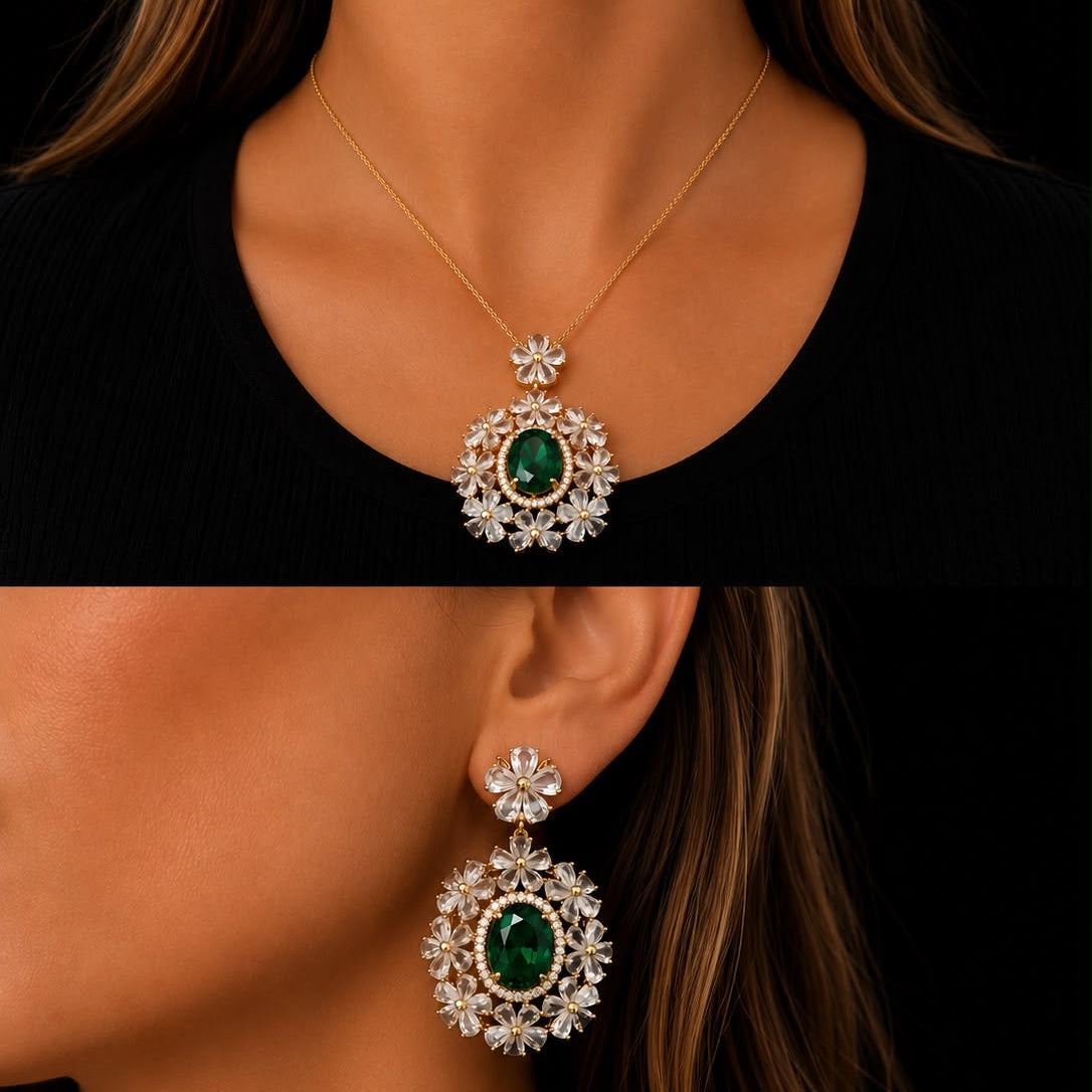Christian Dior Inspired Set (Necklace and Earrings)