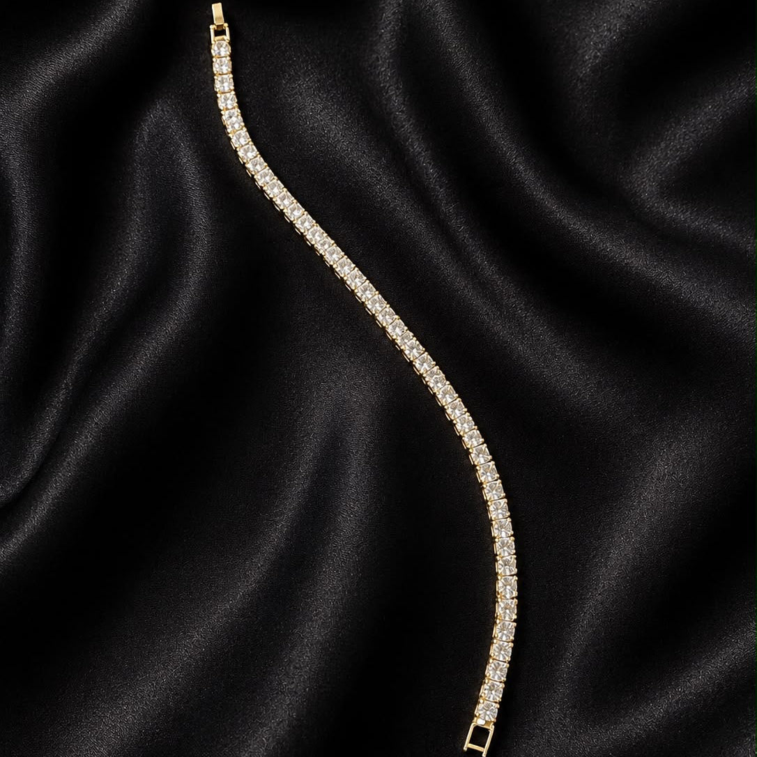 Chunky Square Gold Tennis Bracelet