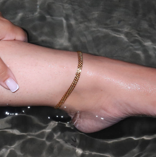 Premium Gold Lattice Anklet