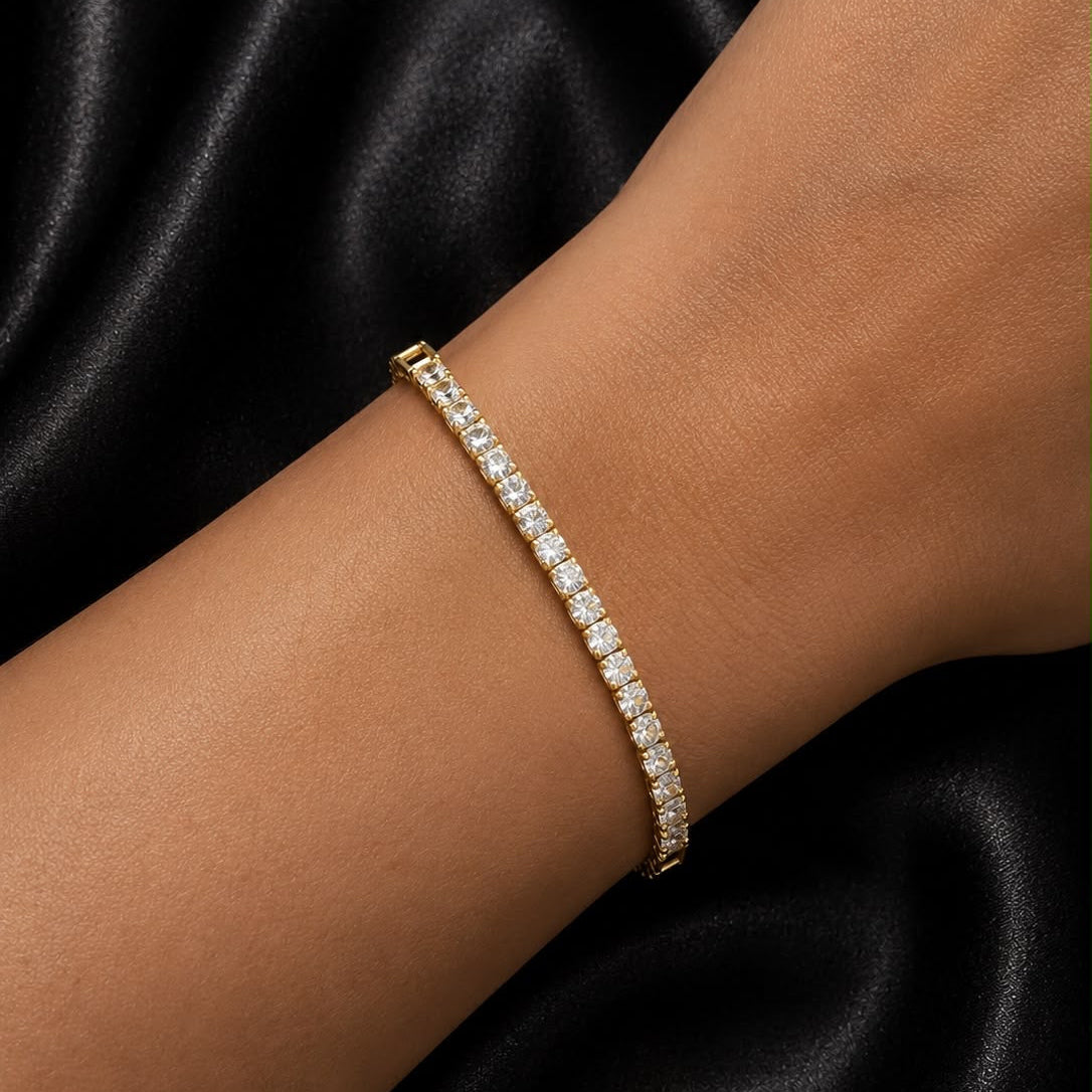 Chunky Square Gold Tennis Bracelet
