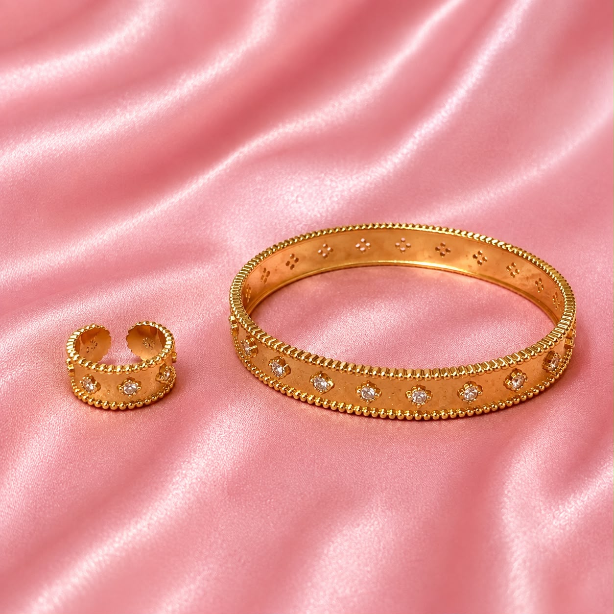 VCA Bangle and Adjustable Ring Set