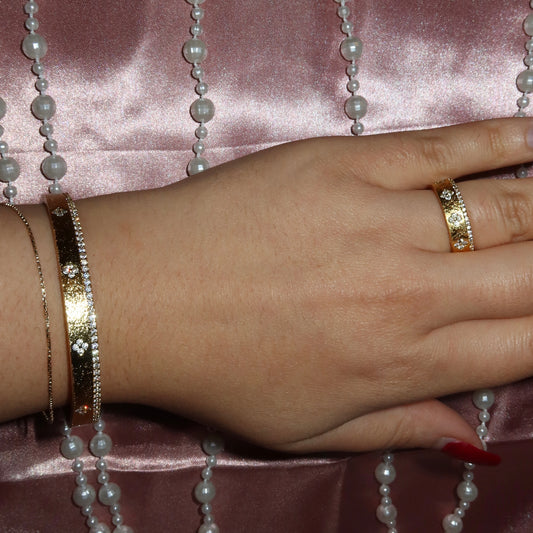 VCA Matte Bangle and Adjustable Ring Set