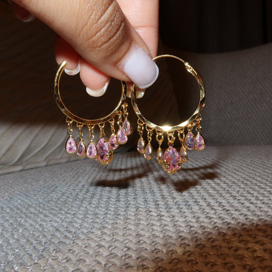 Pink Hoop Earrings