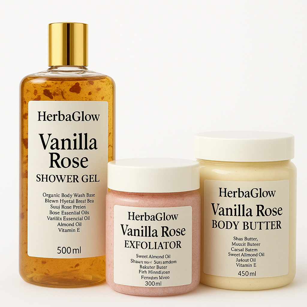 HerbaGlow Rose Vanilla Luxé Shower Collection