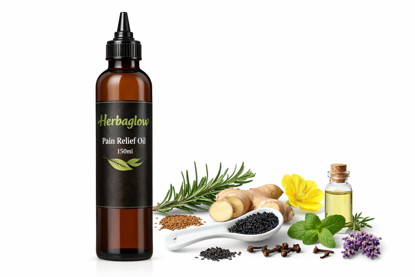 HerbaGlow Relief Oil - Muscular + Nerve + Joint 150ml