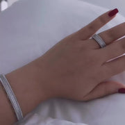 Adore Silver Bangle and Adjustable Ring Set