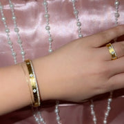VCA Matte Bangle and Adjustable Ring Set